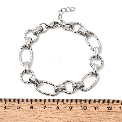 Hammered 304 Stainless Steel Link Chain Bracelets for Women BJEW-L720-01P-1