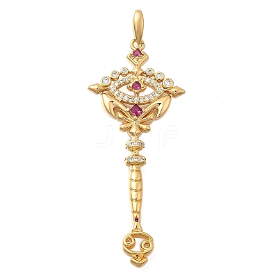 Brass Micro Pave Cubic Zirconia Big Pendants KK-B147-04G-02-1