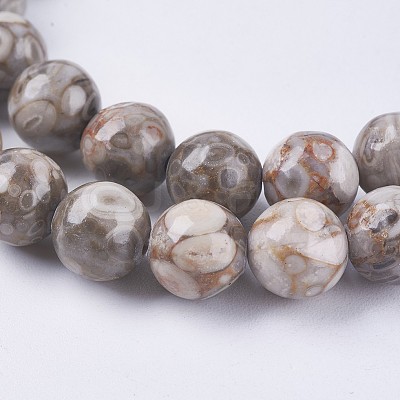 Natural Maifanite/Maifan Stone Beads Strands G-I187-8mm-01-1