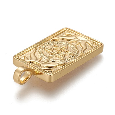 Brass Micro Pave Clear Cubic Zirconia Pendants ZIRC-Z004-01S-1