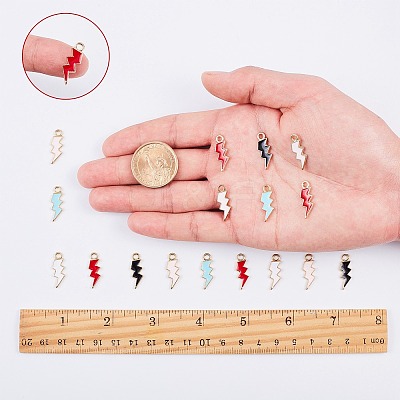 Alloy Enamel Pendants ENAM-SC0001-22G-1