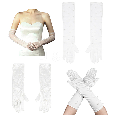 2 Pairs 2 Styles Polyester Gloves AJEW-WR0003-39-1
