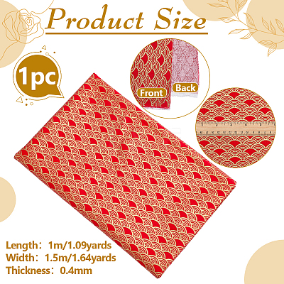 Fish Scales Pattern Japanese-style Cotton Fabric DIY-WH0579-98B-1