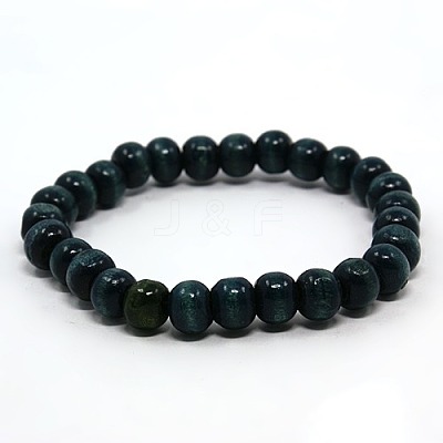 Wood Beads Stretch Bracelets X-BJEW-F028-02-1