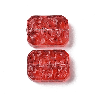 Transparent Spray Painted Glass Beads X-GLAA-I050-08G-1