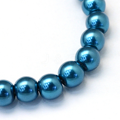 Baking Paint Pearlized Glass Pearl Round Bead Strands HY-Q003-4mm-06-1