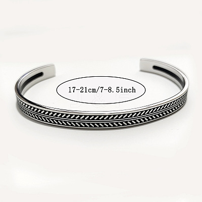 304 Stainless Steel Cuff Bangles for Men WG46524-03-1
