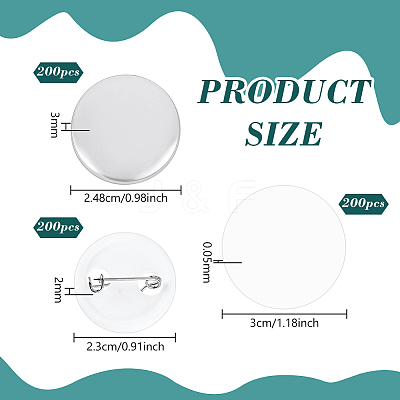 Flat Round Sublimation Blank Badge Button Parts IFIN-WH0011-79A-1