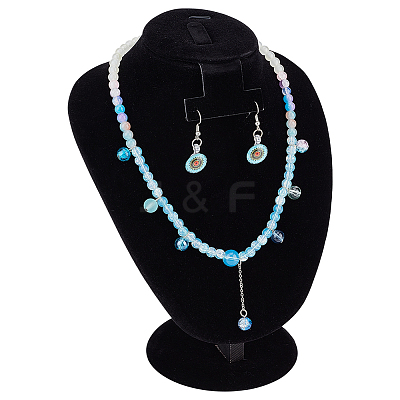 1Pc Bust Shaped Velvet Necklace Display Stands NDIS-PH0001-15-1