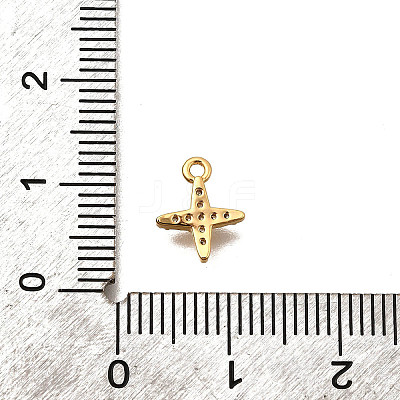 Brass Micro Pave Cubic Zirconia Charms KK-B152-27B-G-1