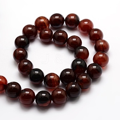 Dyed Natural Agate Round Beads Strands X-G-E321B-12mm-02-1