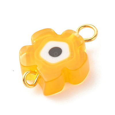 Handmade Millefiori Glass Connector Charms PALLOY-JF01341-1