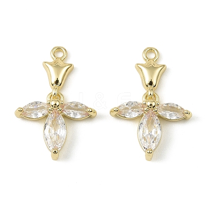Brass Micro Pave Cubic Zirconia Pendants LS-KK-C107-18B-G-1