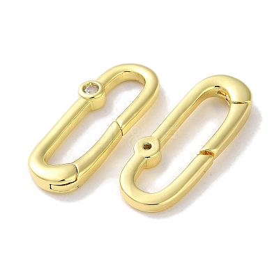 Rack Plated Brass Micro Pave Cubic Zirconia Clasps X-KK-Z039-07B-1