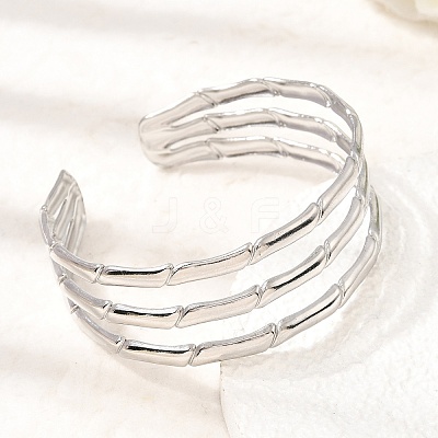 21MM 304 Stainless Steel 3-Strand Cuff Bangles for Women SA-CBAB767-27P-1