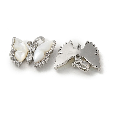 Brass Clear Cubic Zirconia Pendants KK-R210-12P-01-1