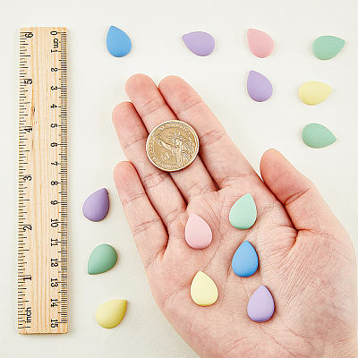 80pcs 4 colors Opaque Spray Painted Acrylic Cabochons ACRP-DC0001-01-1