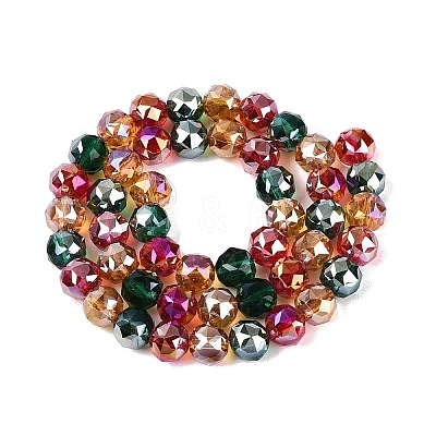 Electroplate Transparent Glass Beads Strands EGLA-Q135-8MM-C12-1