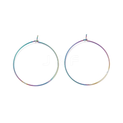 Ion Plating(IP) 316 Surgical Stainless Steel Hoop Earrings Findings STAS-F149-32M-A-1