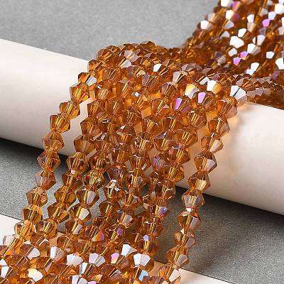 Transparent Electroplate Glass Beads Strands GLAA-F029-3mm-A28-1