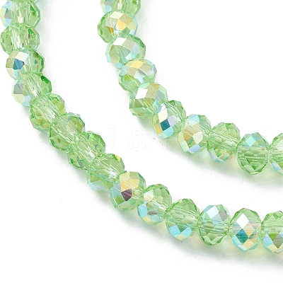 Electroplate Transparent Glass Beads Strands EGLA-K015-07C-1