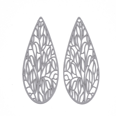 430 Stainless Steel Filigree Pendants STAS-S108-11A-1