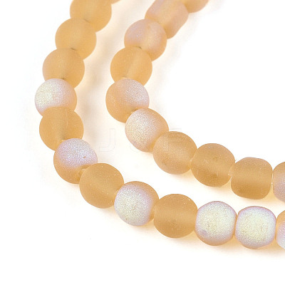 Frosted Transparent Glass Beads Strands GLAA-T032-T4mm-MBB08-1