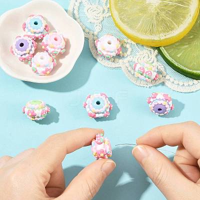 10Pcs 5 Colors Opaque Acrylic Beads MACR-FS0002-35-1