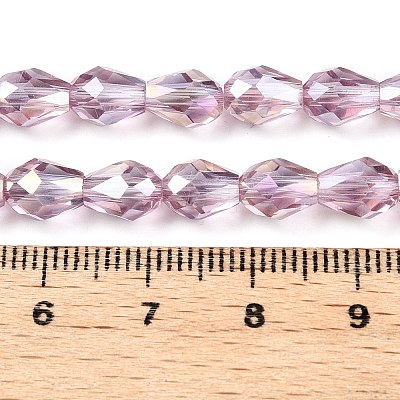 Transparent Electroplate Glass Beads Strands EGLA-N013-T4mm-B02-1