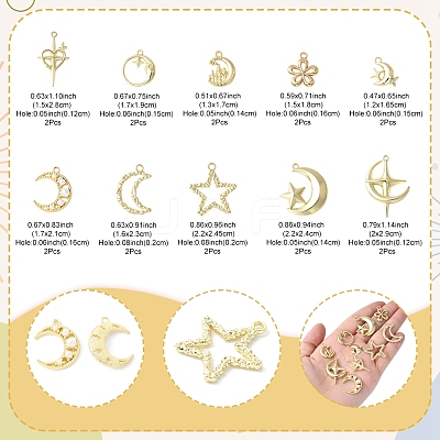 20Pcs 10 Styles Alloy Pendants FIND-FS0003-07-1