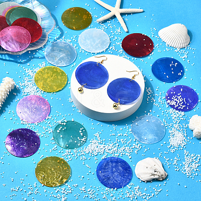 48Pcs 12 Colors Natural Shell Connector Charms SHEL-SC0001-72-1