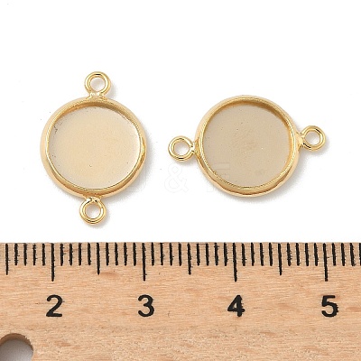 Flat Round Brass Connector Cabochon Settings KK-K414-13E-G-1
