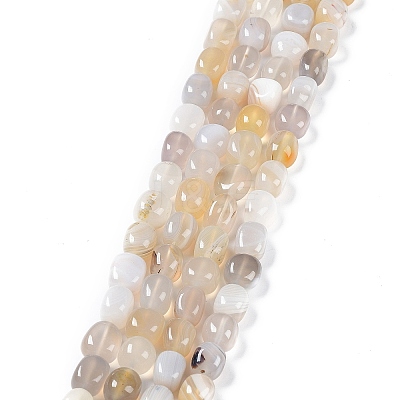Natural Banded/Striped Agate Beads Strands G-C038-02F-1