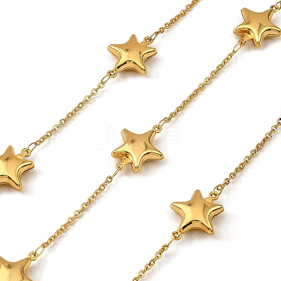 304 Stainless Steel Star Link Chains CHS-G042-02G-1