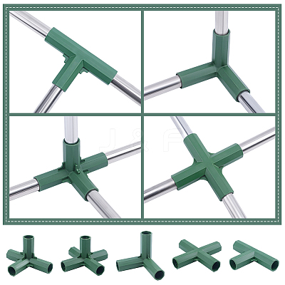 25Pcs 5 Styles PE Plastic Pipe Fittings Connectors KY-ME0001-08-1