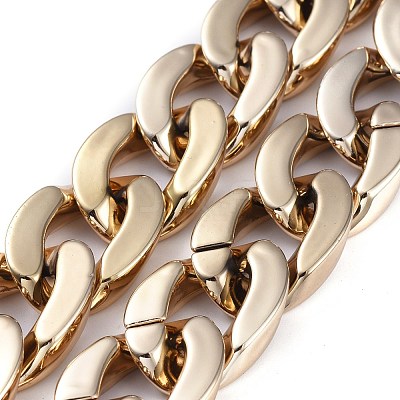 Personalized CCB Plastic Curb Chain Necklaces NJEW-JN02881-02-1