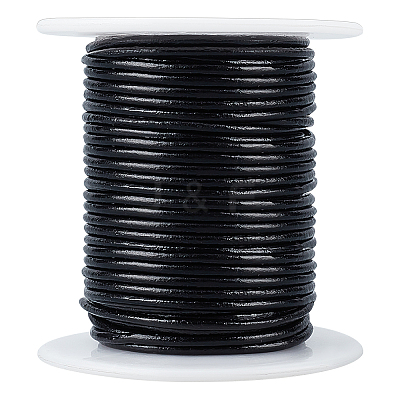 20M Round Cowhide Leather Cord WL-WH0015-01B-02-1