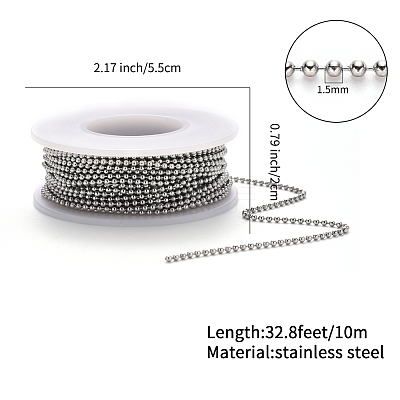 304 Stainless Steel Ball Chains and Ball Chain Connectors Set CHS-YW0001-01A-1