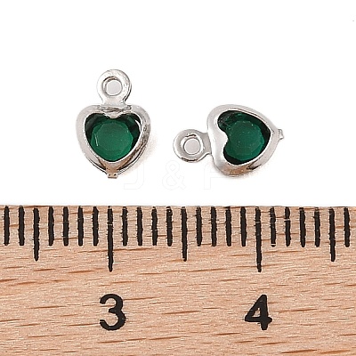Heart Rack Plating Brass Glass Pendants KK-S385-01P-06-1