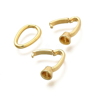 Teardrop Rack Plating Brass Fold Over Clasps KK-S508-18G-1
