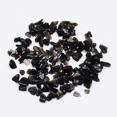 Natural Obsidian Chips Beads G-M229-05-1