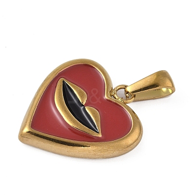 304 Stainless Steel Enamel Pendants STAS-P408-17B-G-1