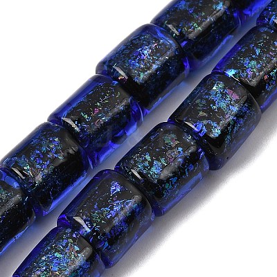 Handmade Dichroic Foil Glass Beads Strands DICH-U001-09F-1