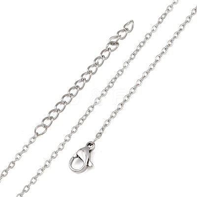 Non-Tarnish 304 Stainless Steel Cable Chain Necklaces NJEW-M176-14-A-1
