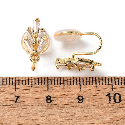 Brass Micro Pave Cubic Zirconia Ear Cuff Findings KK-F898-19C-G-1