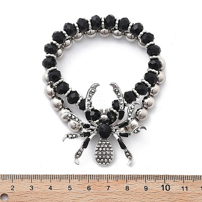 Punk Style Alloy Plastic Charm Bracelets BJEW-K269-01P-1