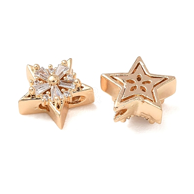 Brass Micro Pave Cubic Zirconia Beads CU-CBAEC99-31G-01-1