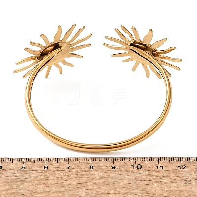 304 Stainless Steel Cuff Bangles for Women BJEW-A147-01B-G-1