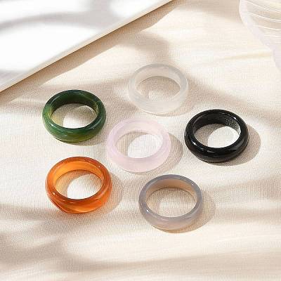 Natural Agate Rings RJEW-S042-04-B-1