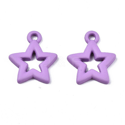 Spray Painted Alloy Pendants PALLOY-T075-119B-RS-1